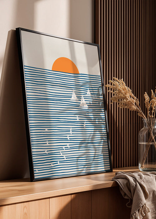 Obraz krajiny s minimalistickými plachtami – Product1