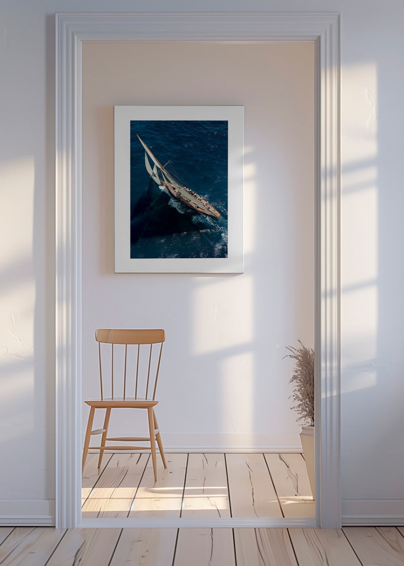 Fotografie klasické plachetnice v závodě – Canvas