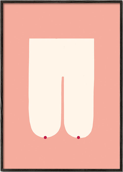 Minimalistická ženská ilustrace v růžové – Black Frame
