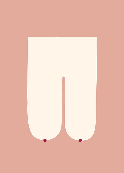 Minimalistická ženská ilustrace v růžové
