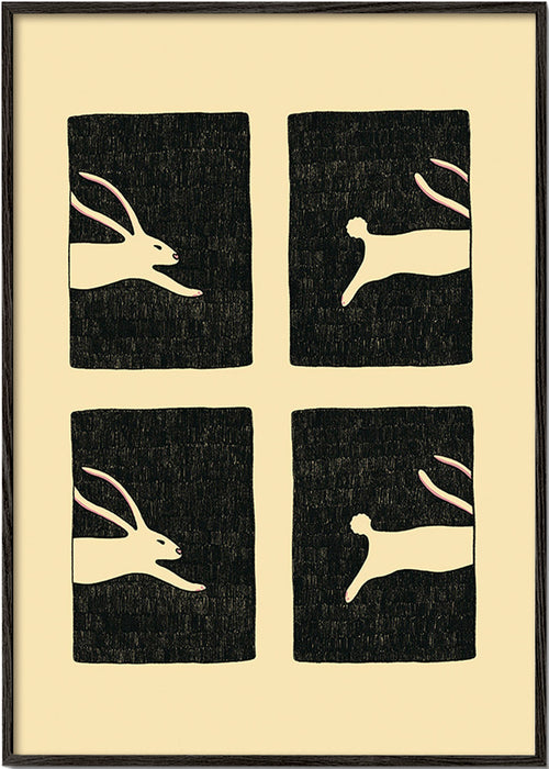 Obraz zajíci v panelech – Black Frame
