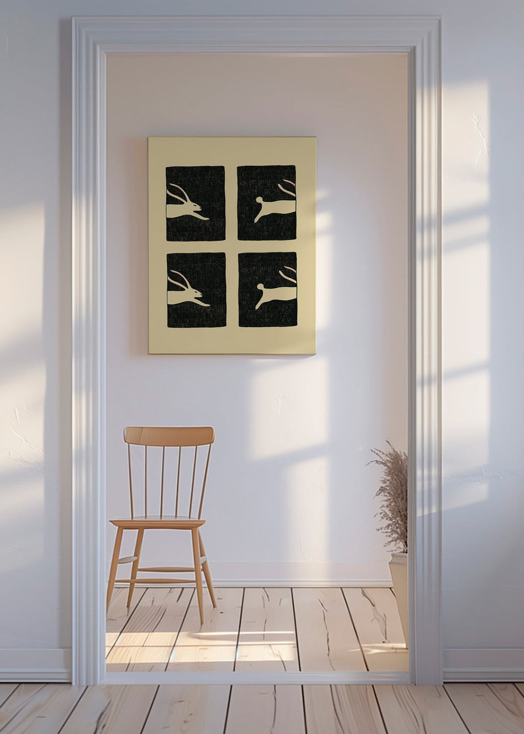 Obraz zajíci v panelech – Canvas