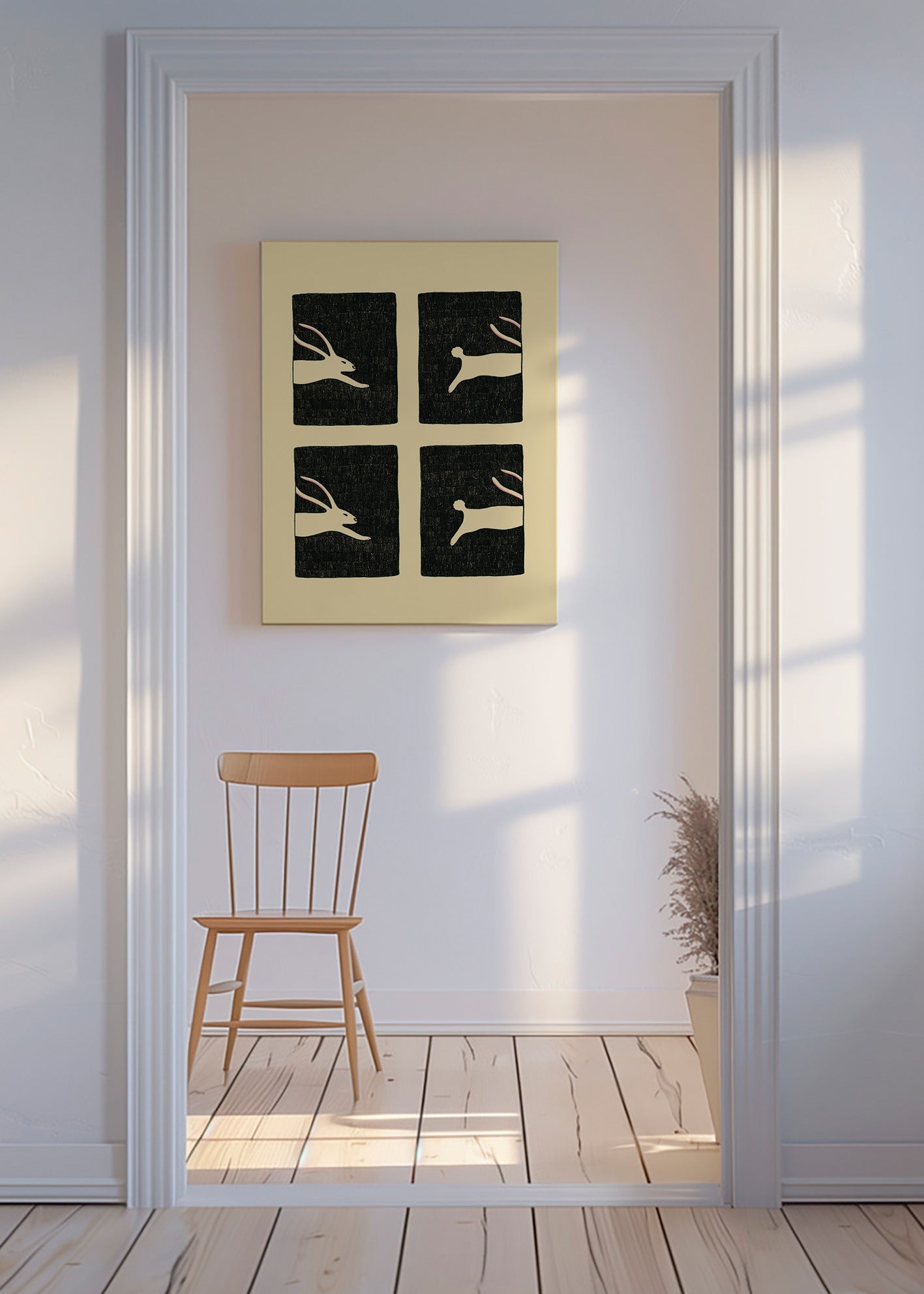 Obraz zajíci v panelech – Canvas