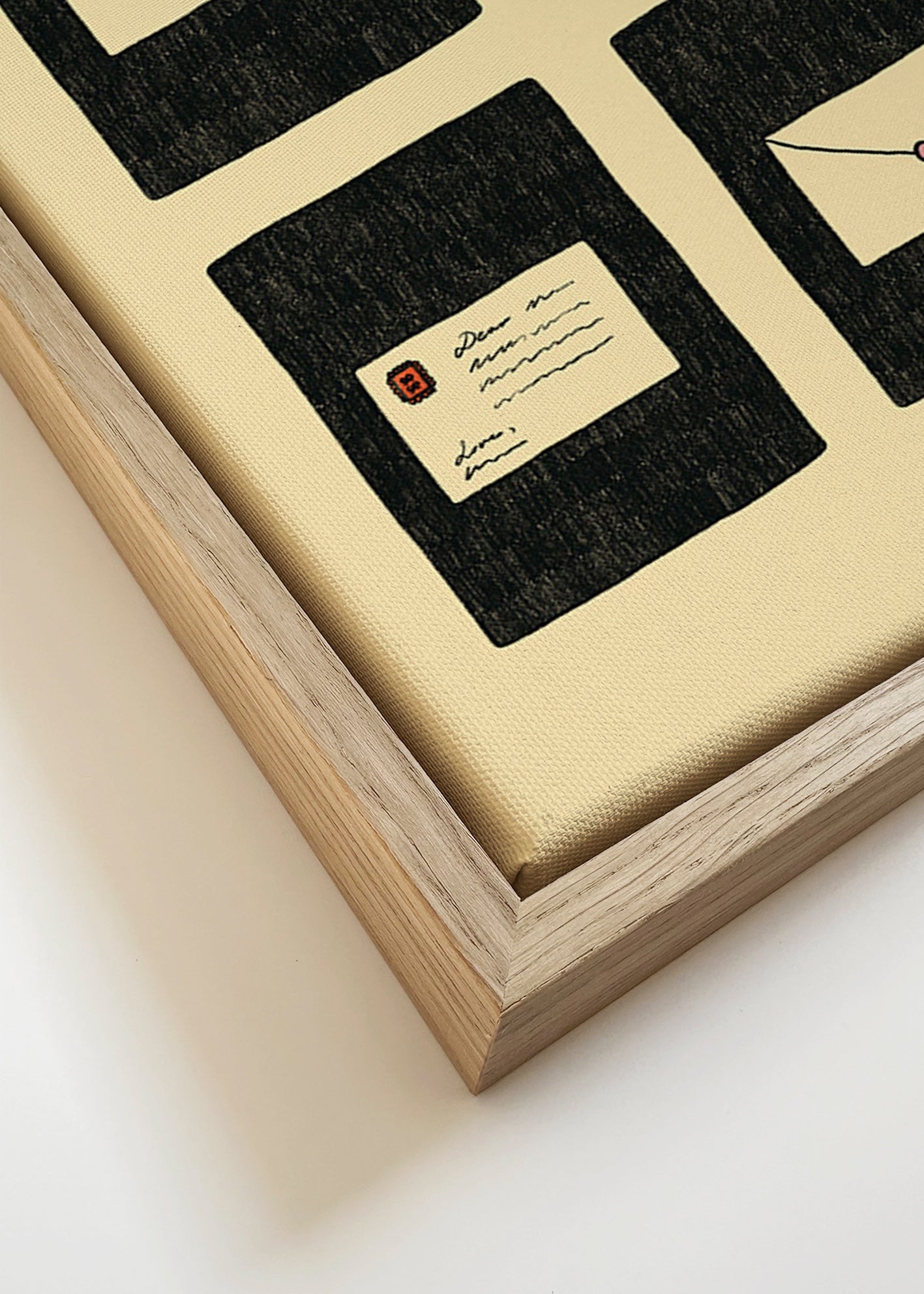 Ilustrace milostných dopisů ve čtyřech – Canvas detail