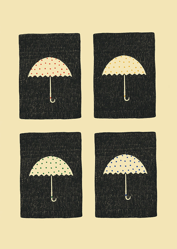 Ilustrace opakujících se deštníků