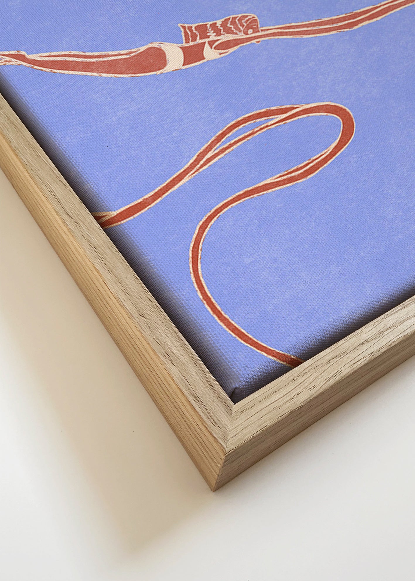 Ilustrace: plavkyně s plynulými stuhami – Canvas detail