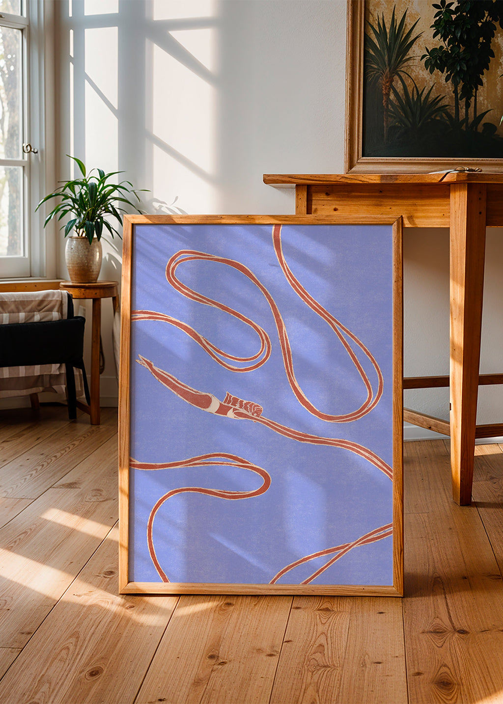 Ilustrace: plavkyně s plynulými stuhami – Product1