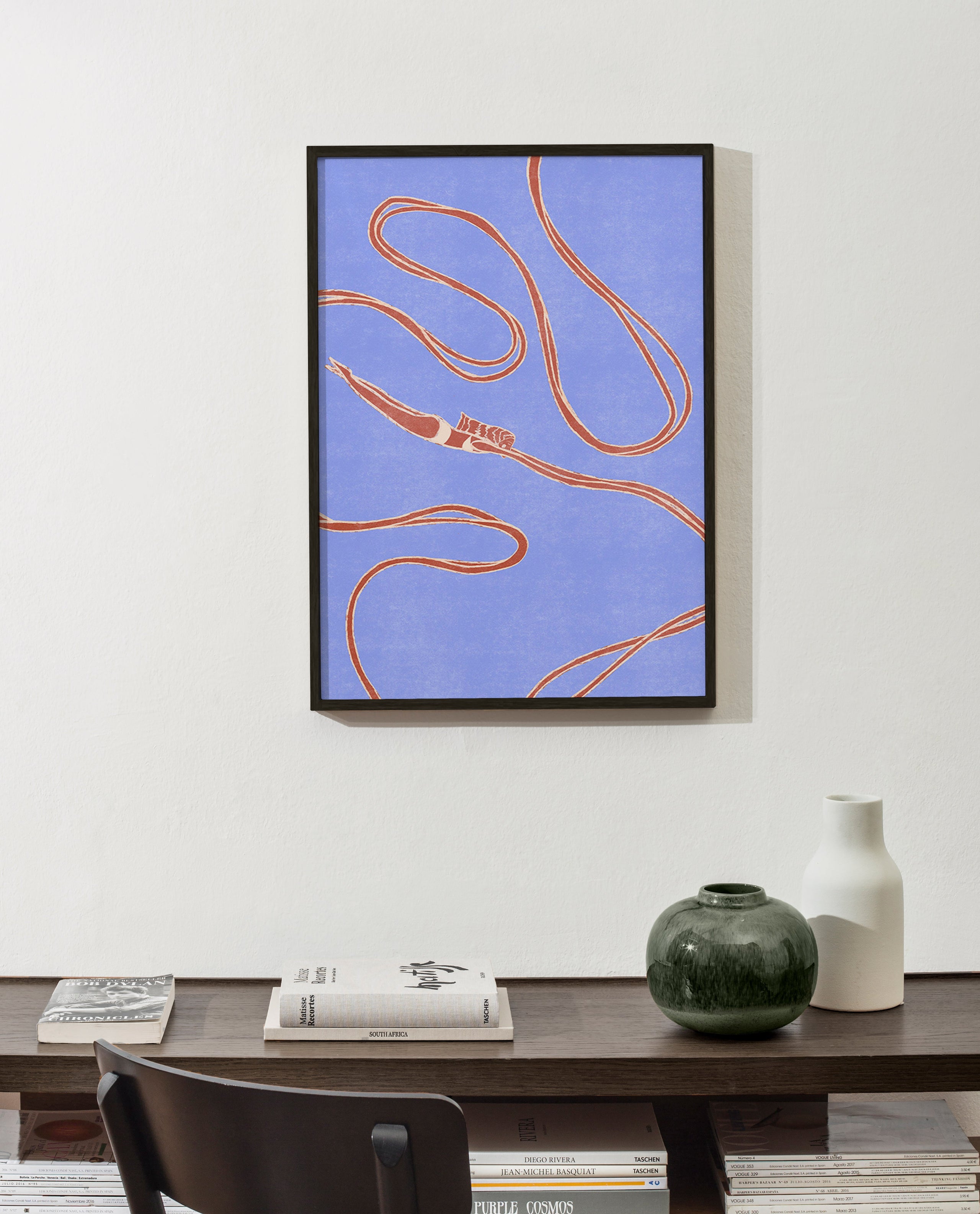 Ilustrace: plavkyně s plynulými stuhami – Product3