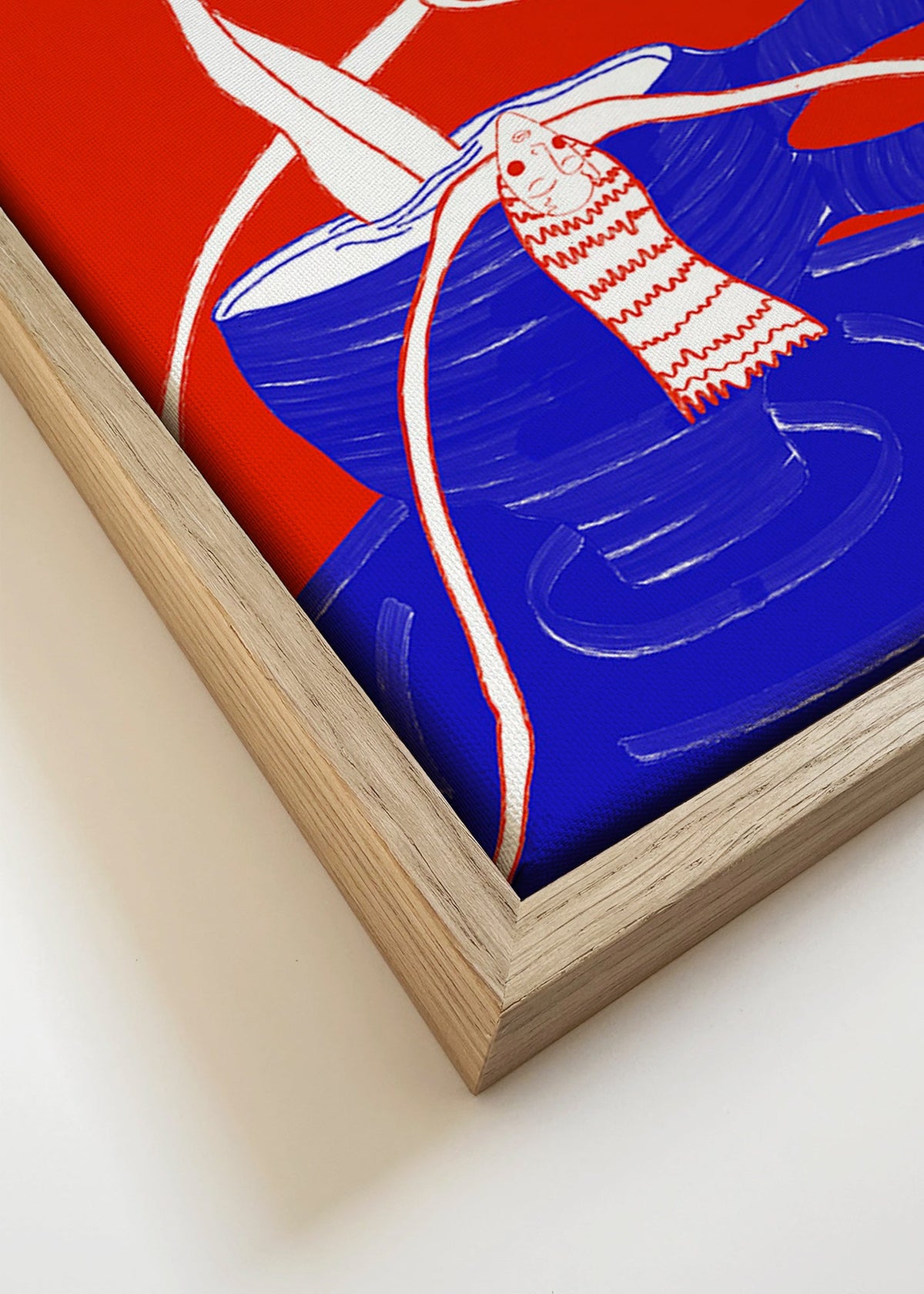 Obraz do kuchyně: modrý šálek s figurou – Canvas detail