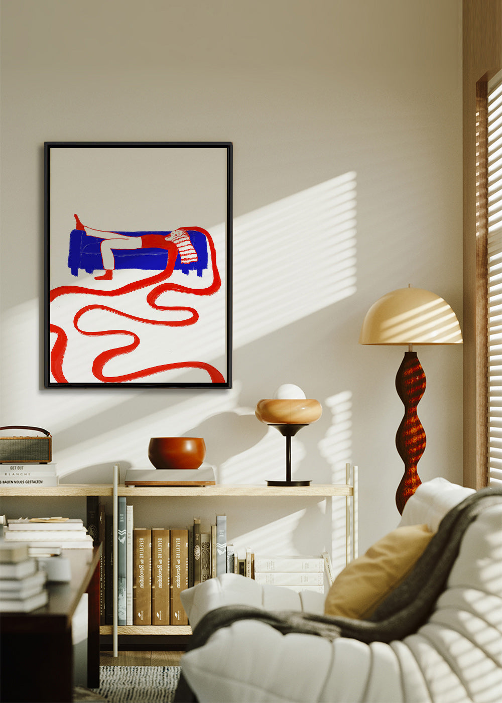 Ilustrace postavy odpočívající na pohovce – Canvas2