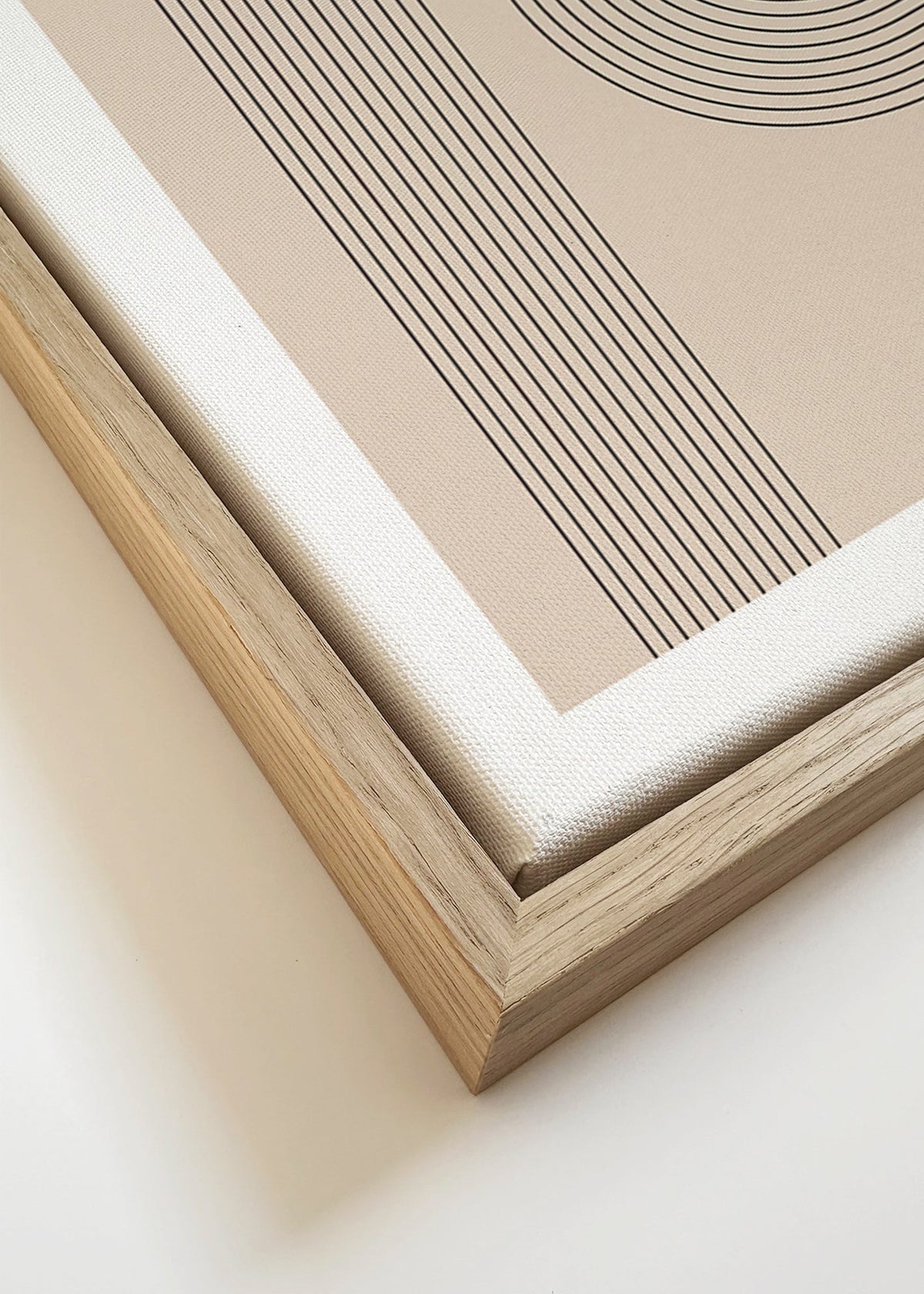 Minimalistický obraz se zakřivenými liniemi – Canvas detail