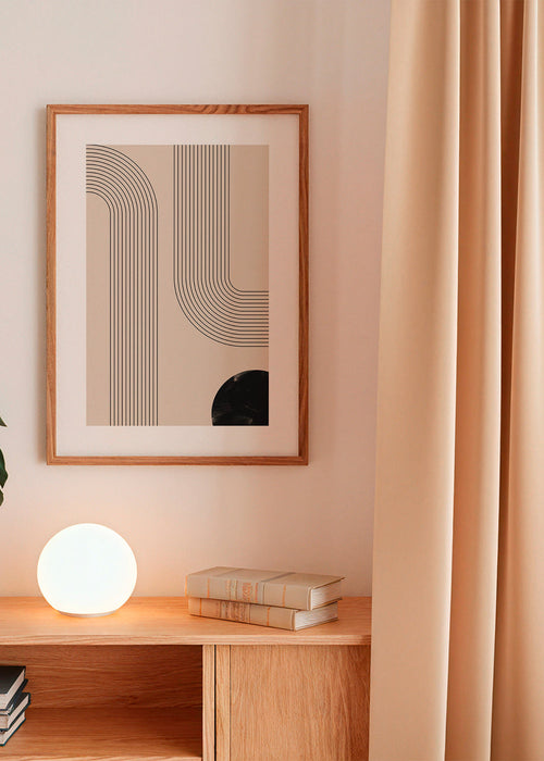 Minimalistický obraz se zakřivenými liniemi – Product1