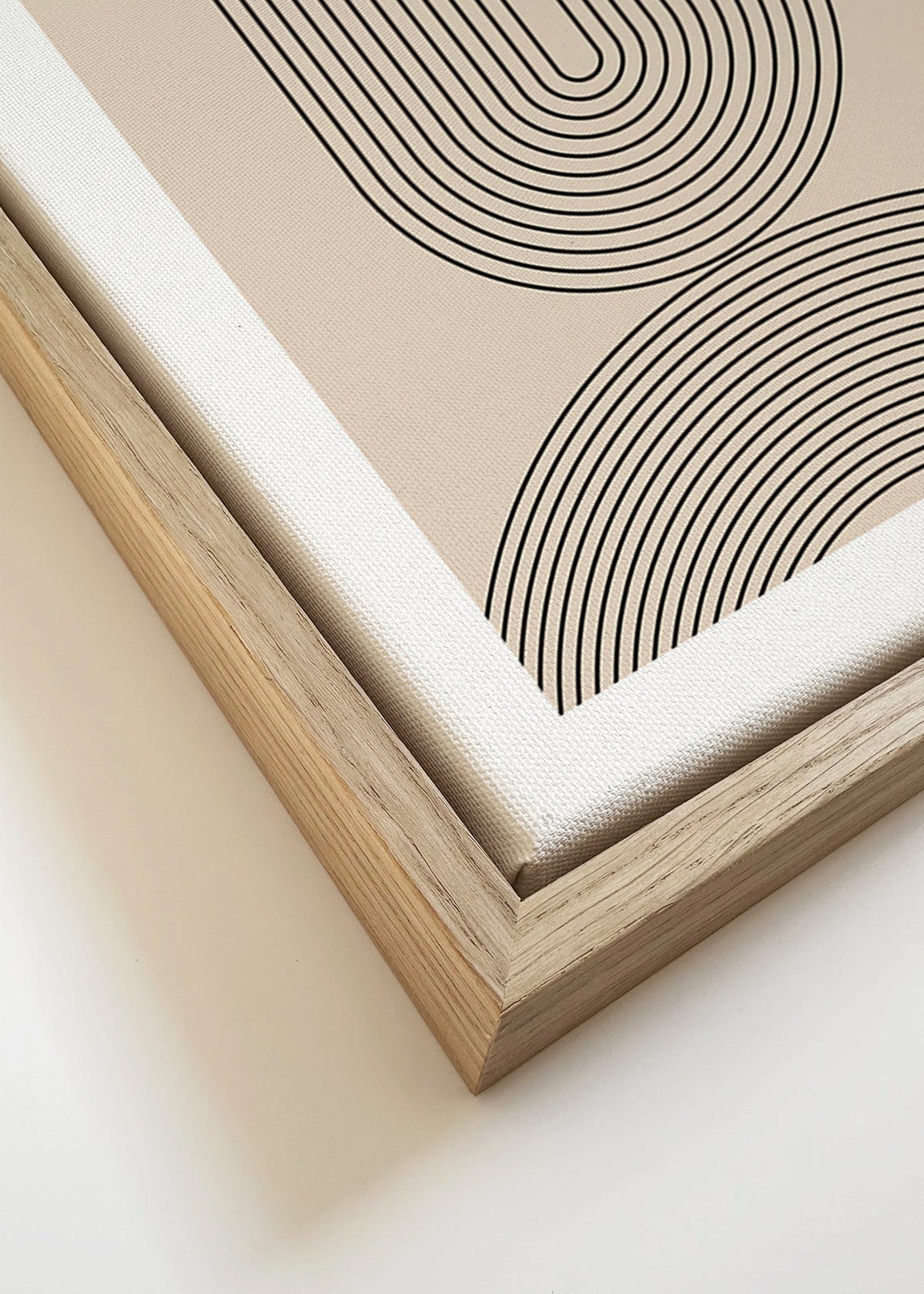 Minimalistický obraz obloukové linie béžová – Canvas detail