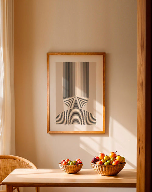 Minimalistický obraz obloukové linie béžová – Product1