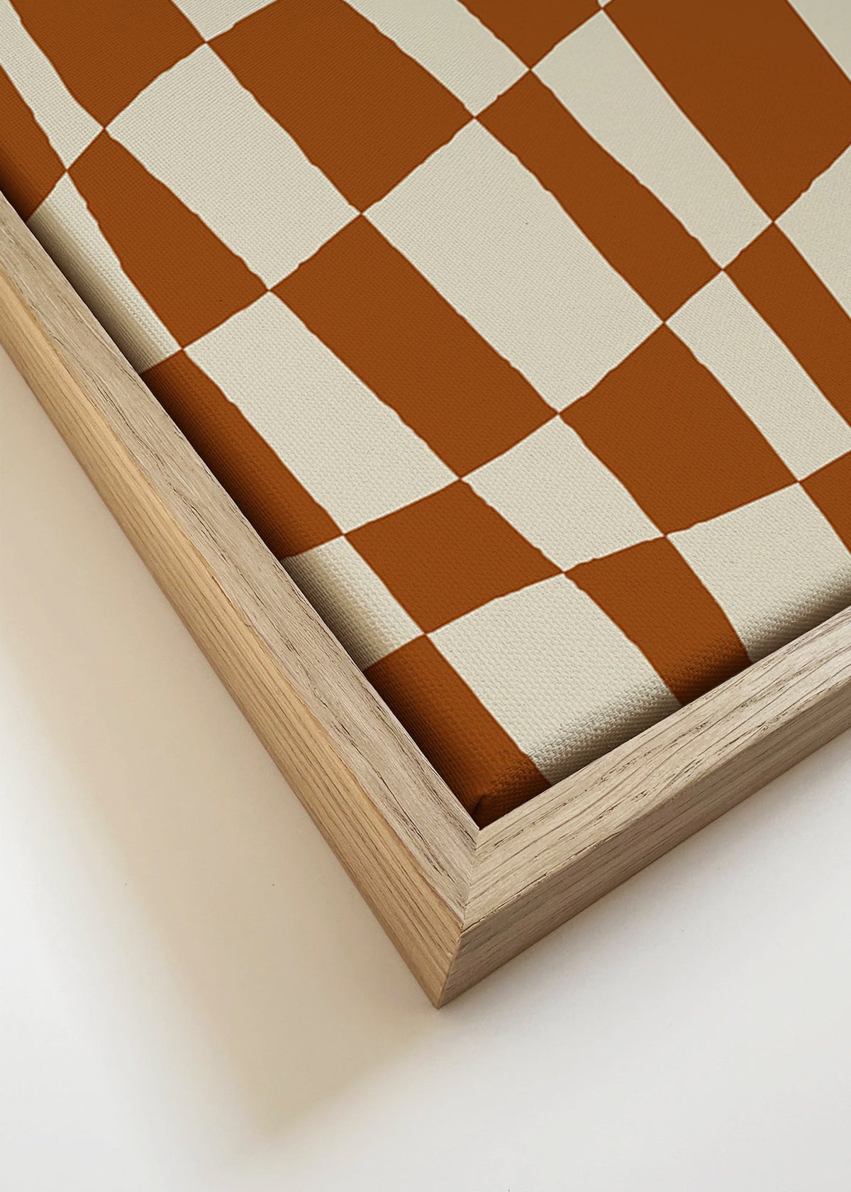 Geometrický obraz s vlnící se šachovnicí – Canvas detail
