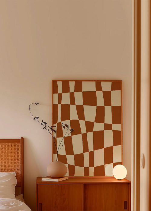 Geometrický obraz s vlnící se šachovnicí – Product1