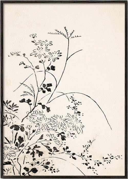 Botanický tisk inkoustem v japonském minimalismu – Black Frame