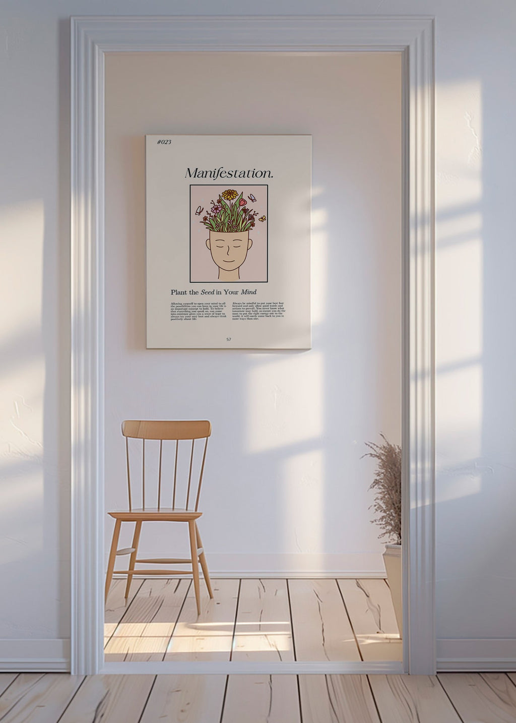 Ilustrace hlava s rostlinami – Canvas