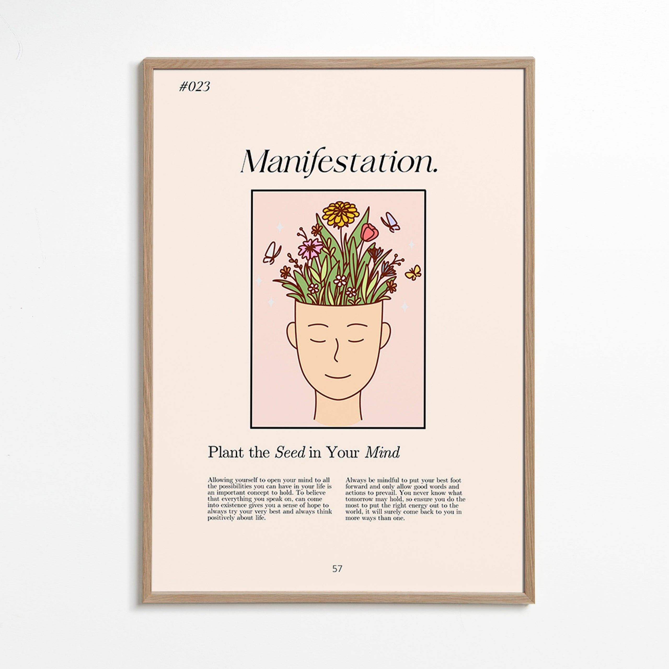 Ilustrace hlava s rostlinami – Oak Frame
