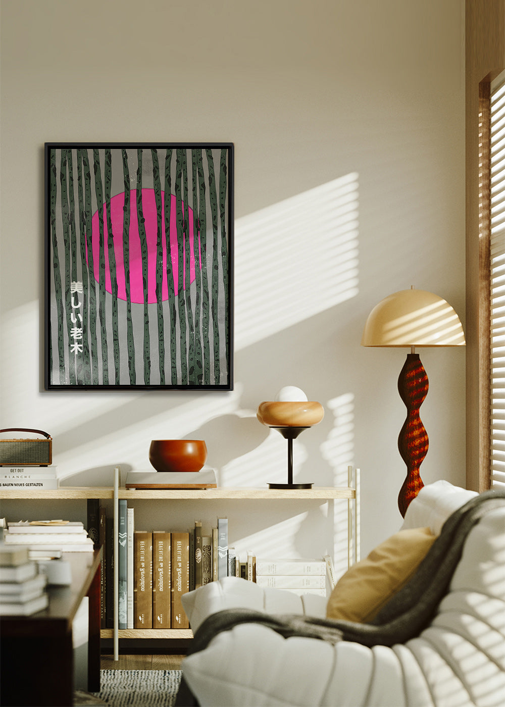 Botanický plakát růžový bambusový les – Canvas1