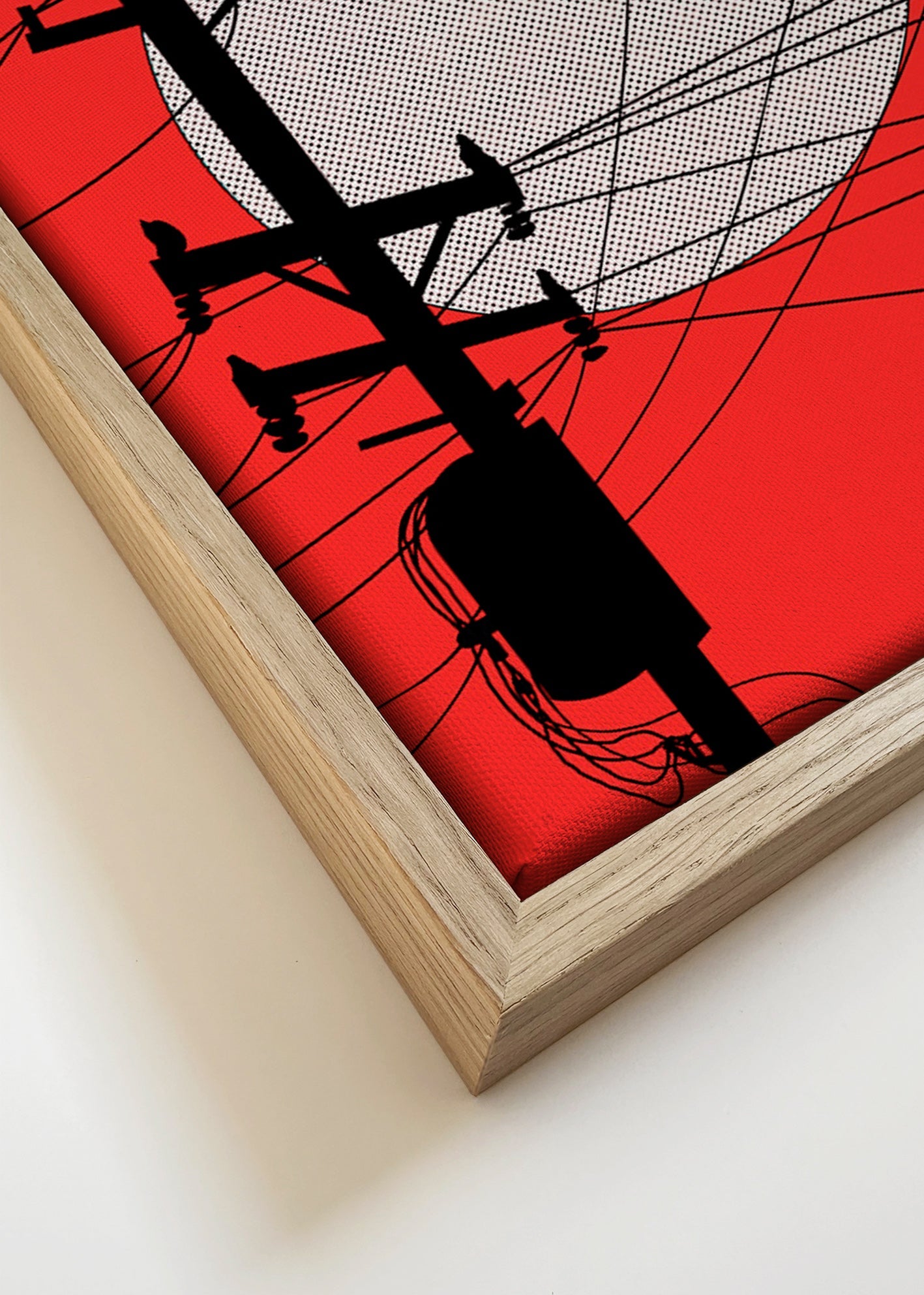Ilustrace japonského slunce a kabelů – Canvas detail