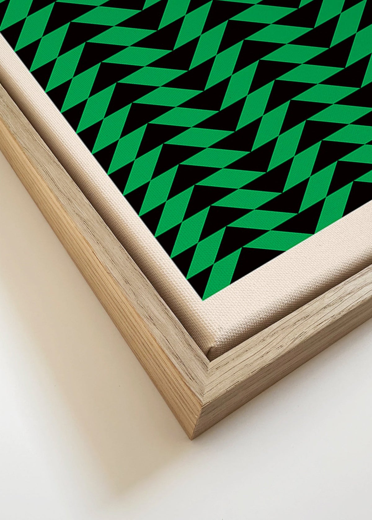 Vintage plakát se zeleným geometrickým vzorem – Canvas detail
