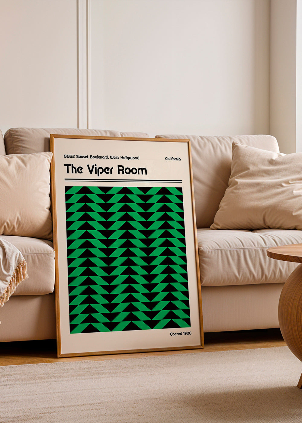 Vintage plakát se zeleným geometrickým vzorem – Product1