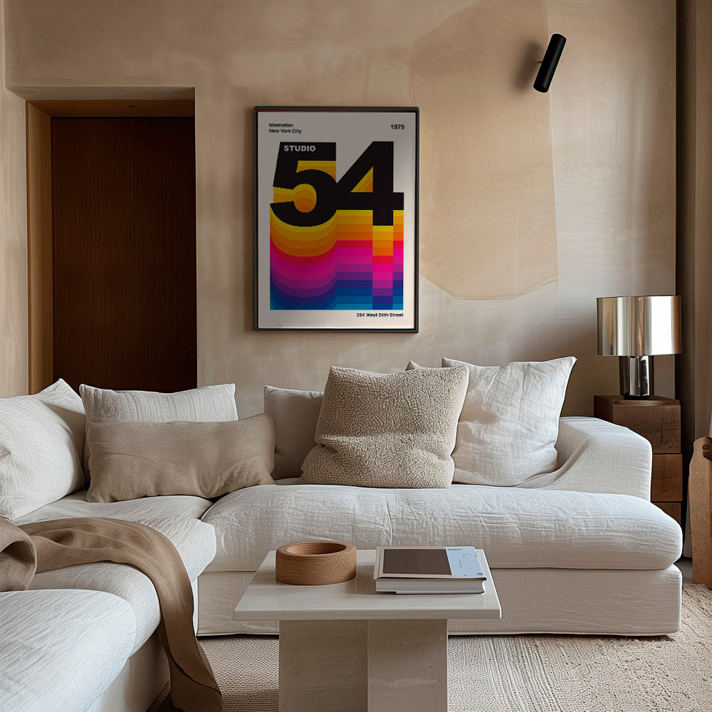 Vintage tisk Studio 54 s barevnými vlnami – Canvas1