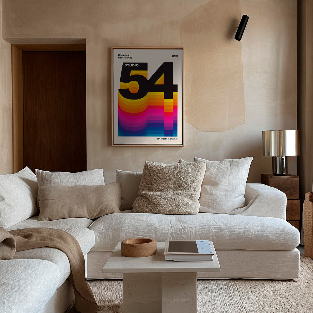 Vintage tisk Studio 54 s barevnými vlnami – Canvas2
