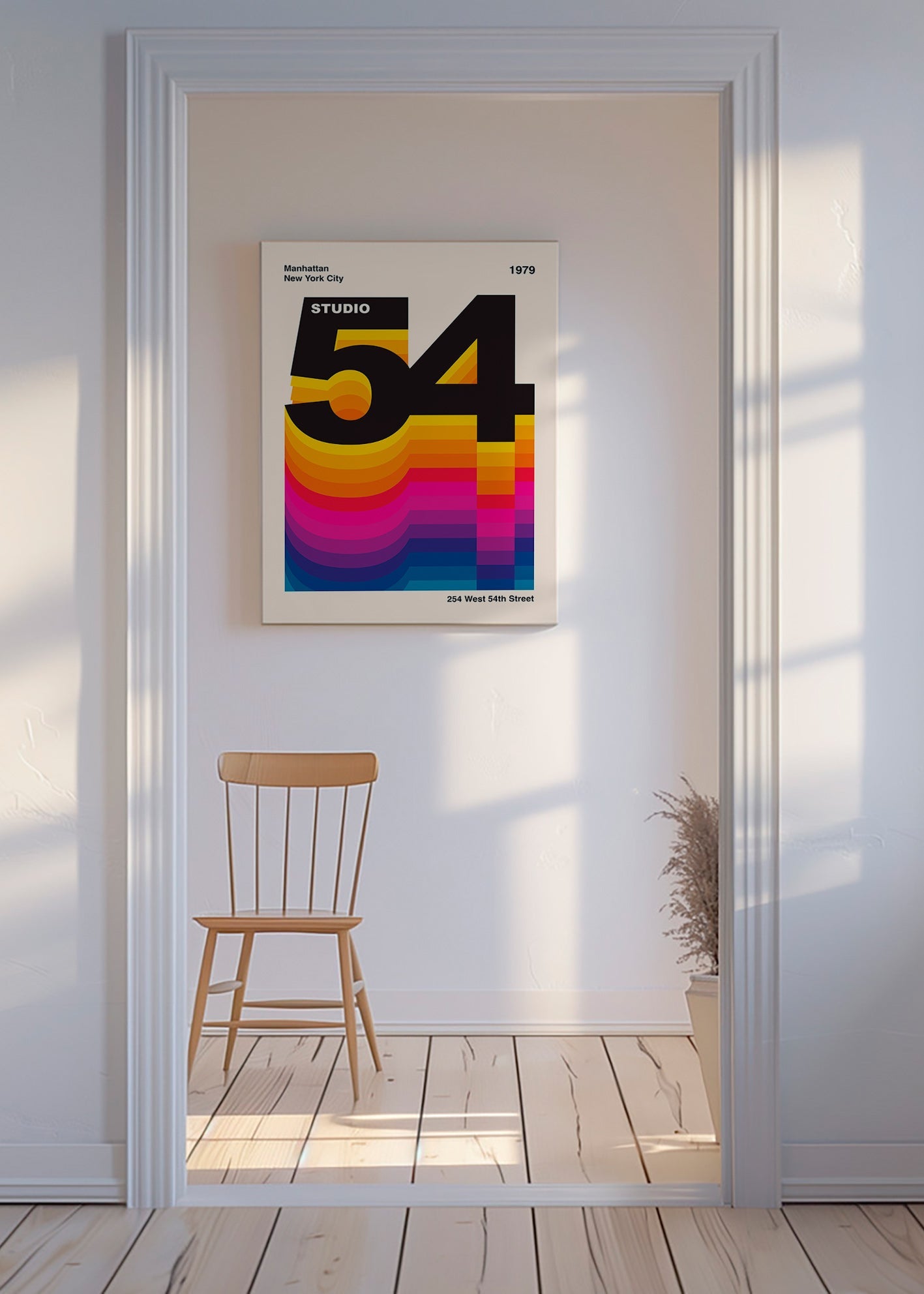 Vintage tisk Studio 54 s barevnými vlnami – Canvas