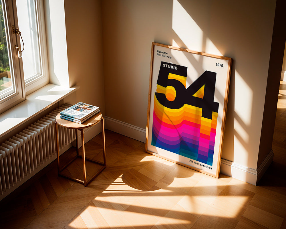Vintage tisk Studio 54 s barevnými vlnami – Product1