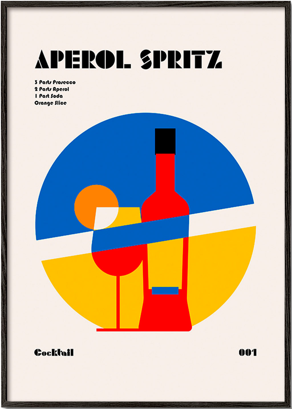 Obraz do kuchyně Aperol Spritz geometrický – Black Frame