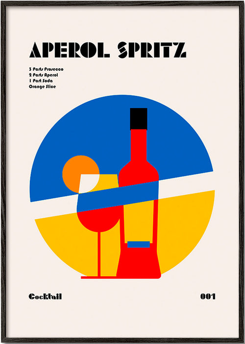 Obraz do kuchyně Aperol Spritz geometrický – Black Frame