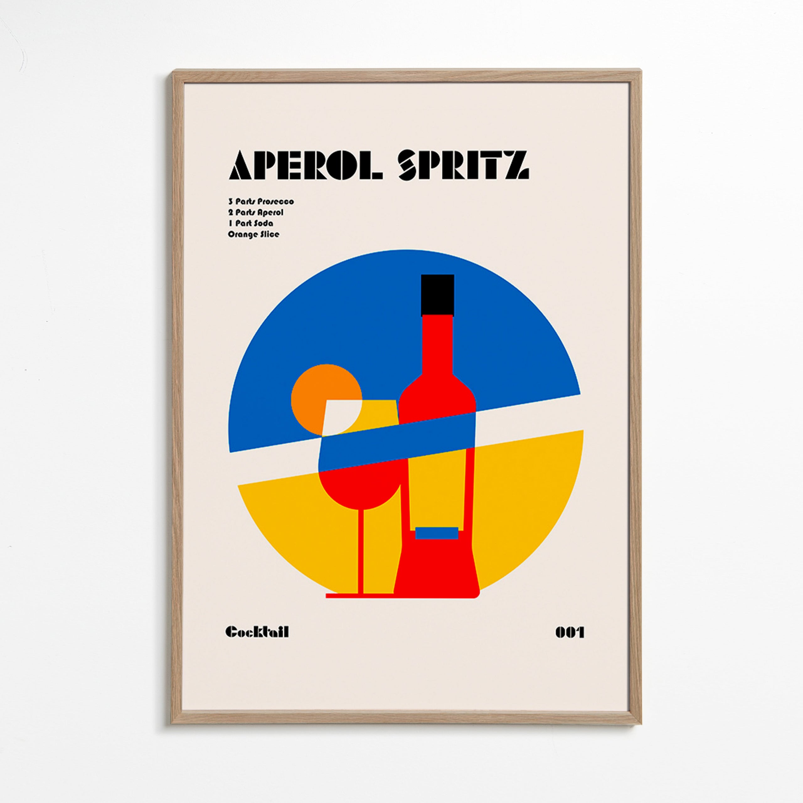 Obraz do kuchyně Aperol Spritz geometrický – Oak Frame