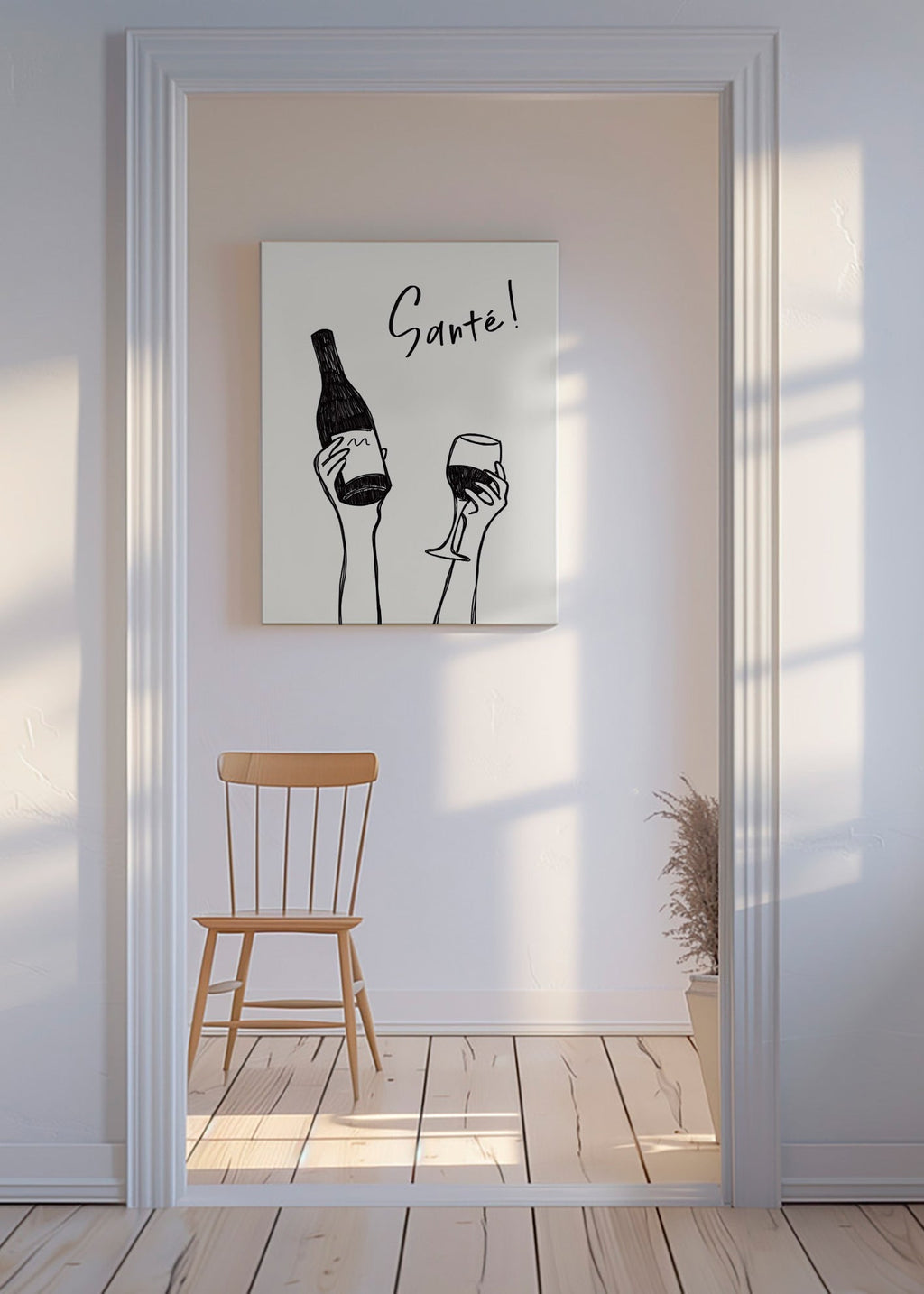 Obraz do kuchyně s lahví a sklenicí – Canvas