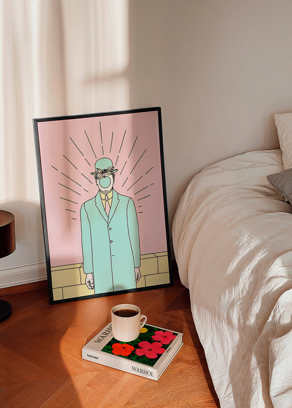 Surrealistická ilustrace muže s jablkem – Product2