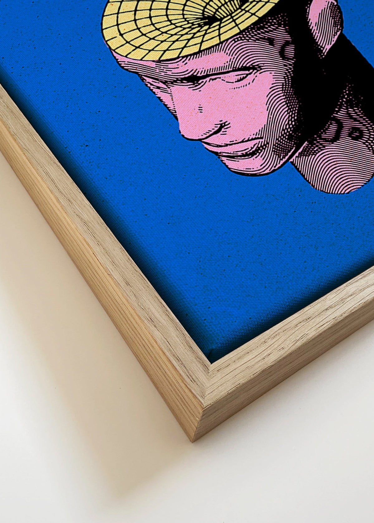 Surrealistická ilustrace hlavy s planetami – Canvas detail