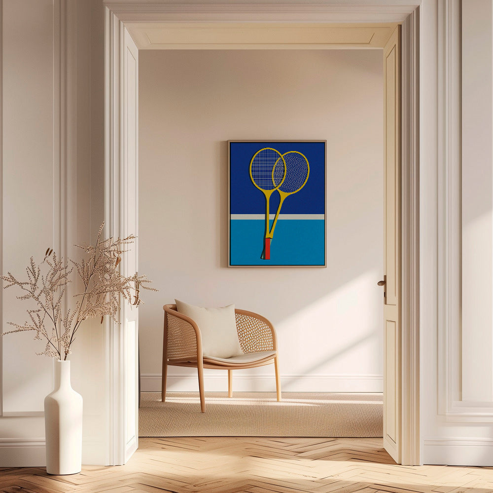 Sportovní obraz se žlutými badmintonovými raketami – Canvas2