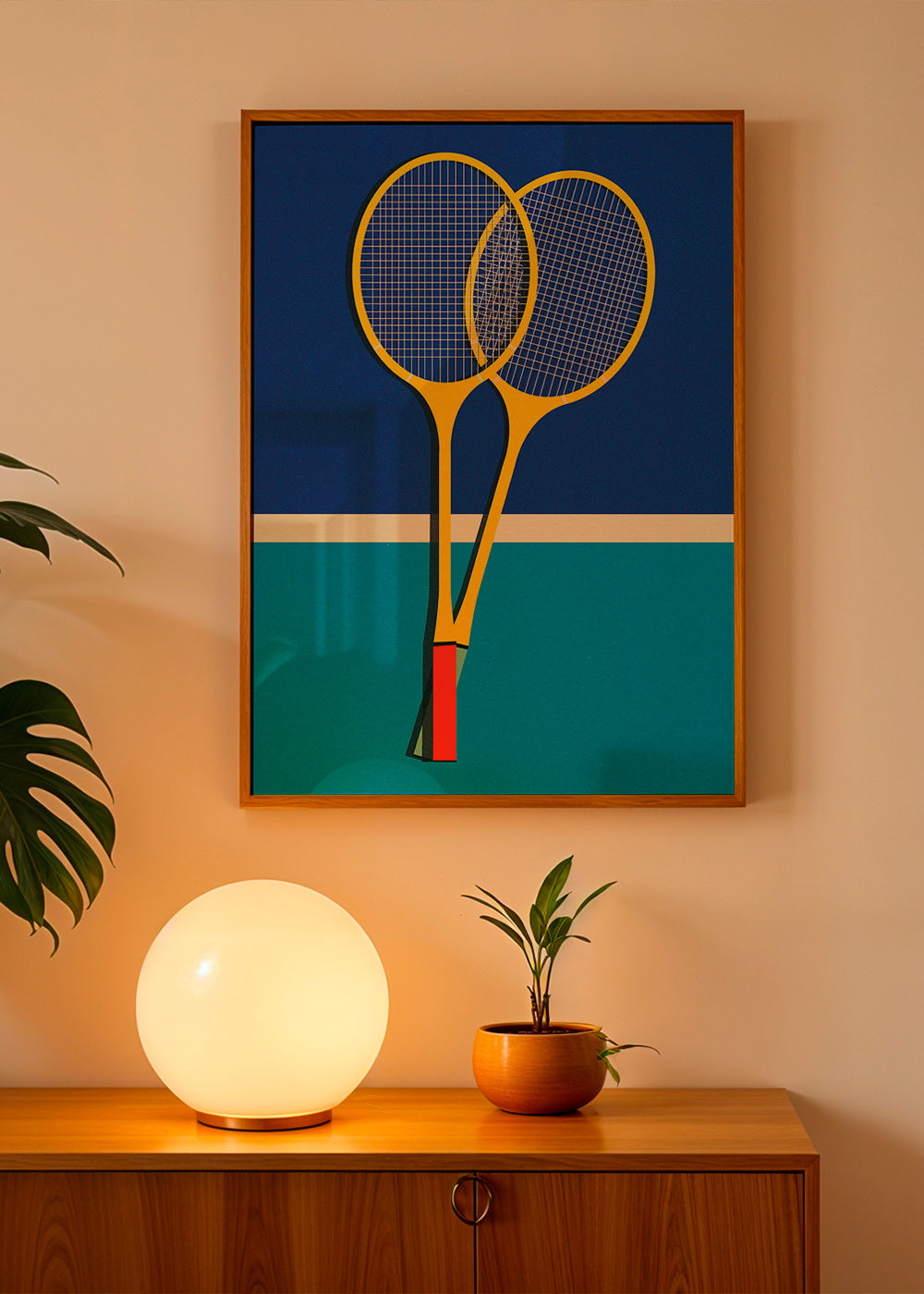 Sportovní obraz se žlutými badmintonovými raketami – Product2