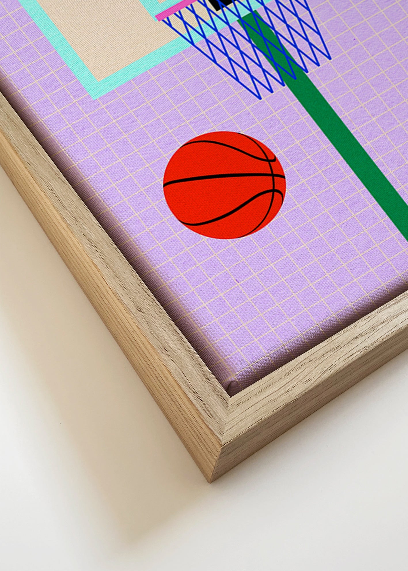 Sportovní obraz ilustrace basketbalového koše – Canvas detail