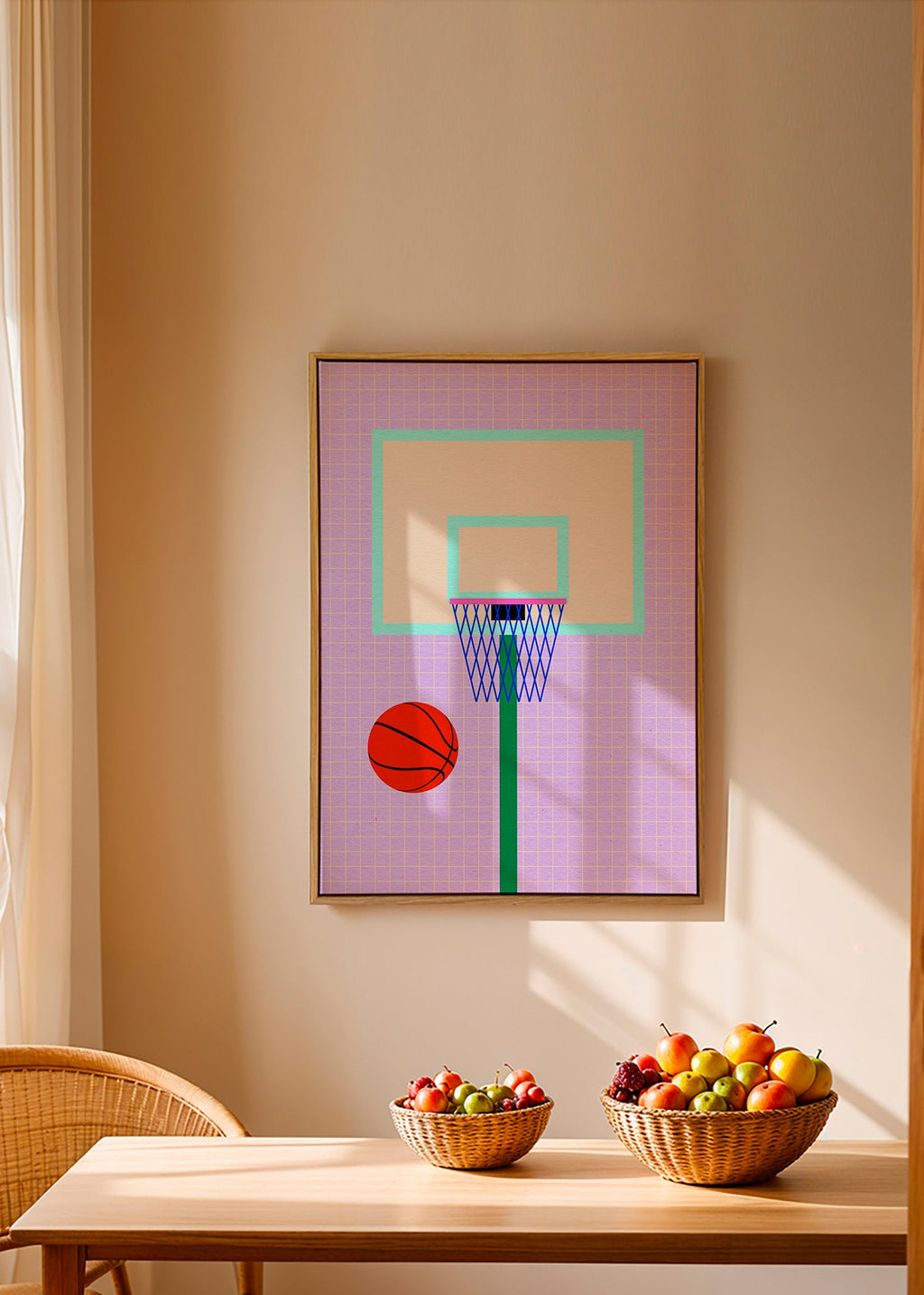 Sportovní obraz ilustrace basketbalového koše – Canvas2