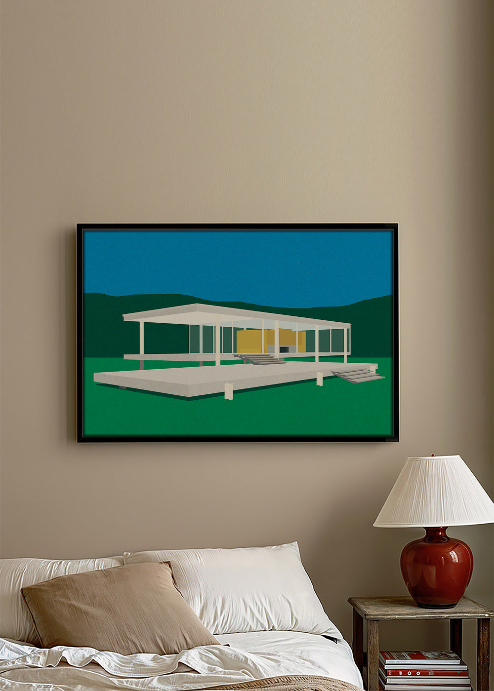Architektonická ilustrace moderního minimalistického domu – Canvas2
