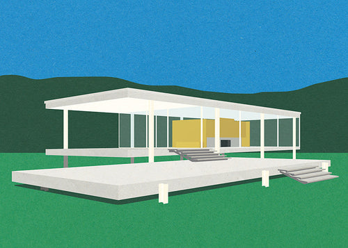 Architektonická ilustrace moderního minimalistického domu