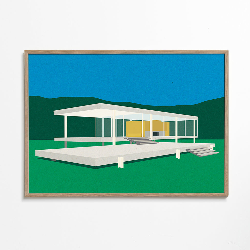 Architektonická ilustrace moderního minimalistického domu – Oak Frame