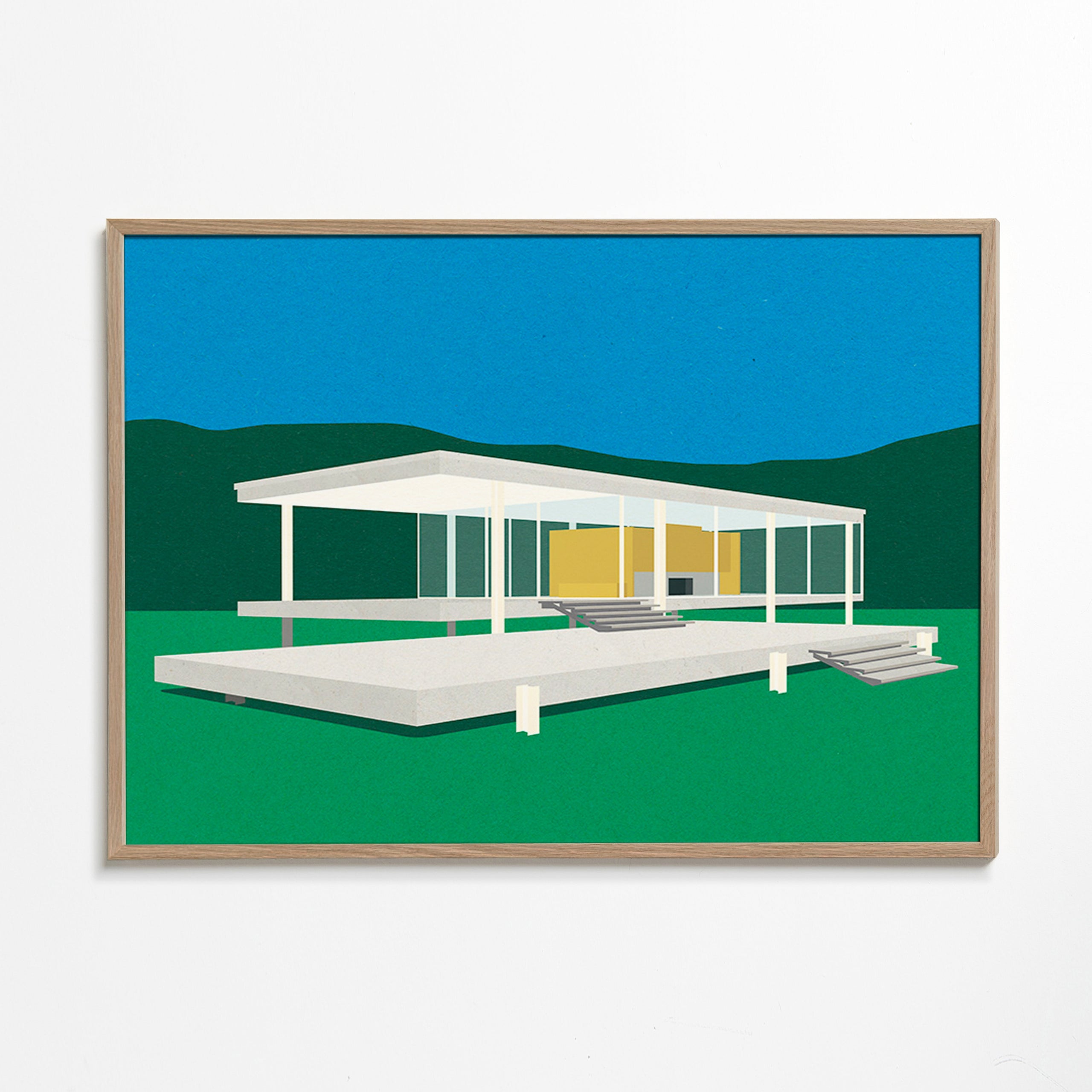 Architektonická ilustrace moderního minimalistického domu – Oak Frame