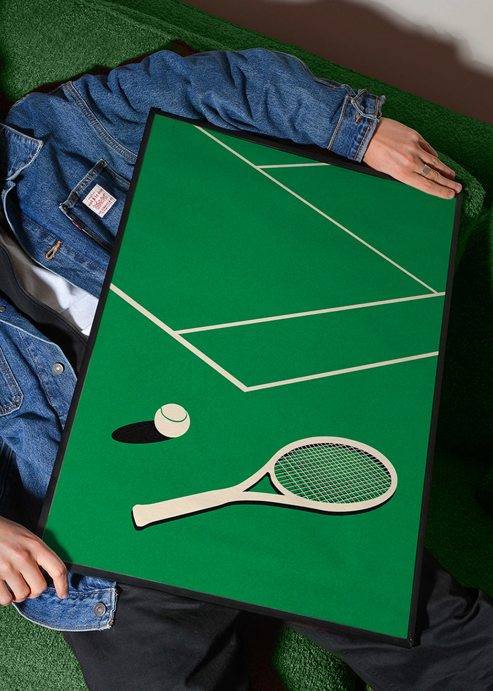 Sportovní obraz: raketa a míček na dvorci – Product1