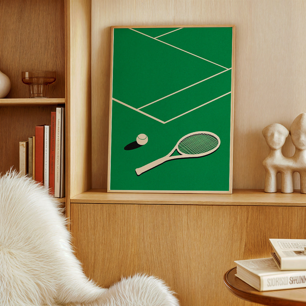 Sportovní obraz: raketa a míček na dvorci – Product2
