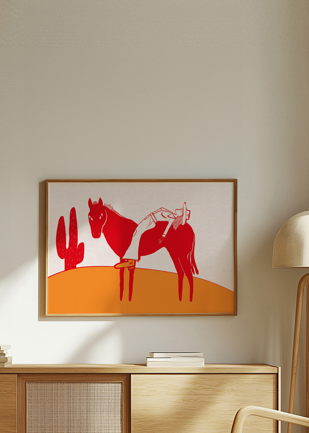 Obraz cowgirl odpočívající na červeném koni – Product2