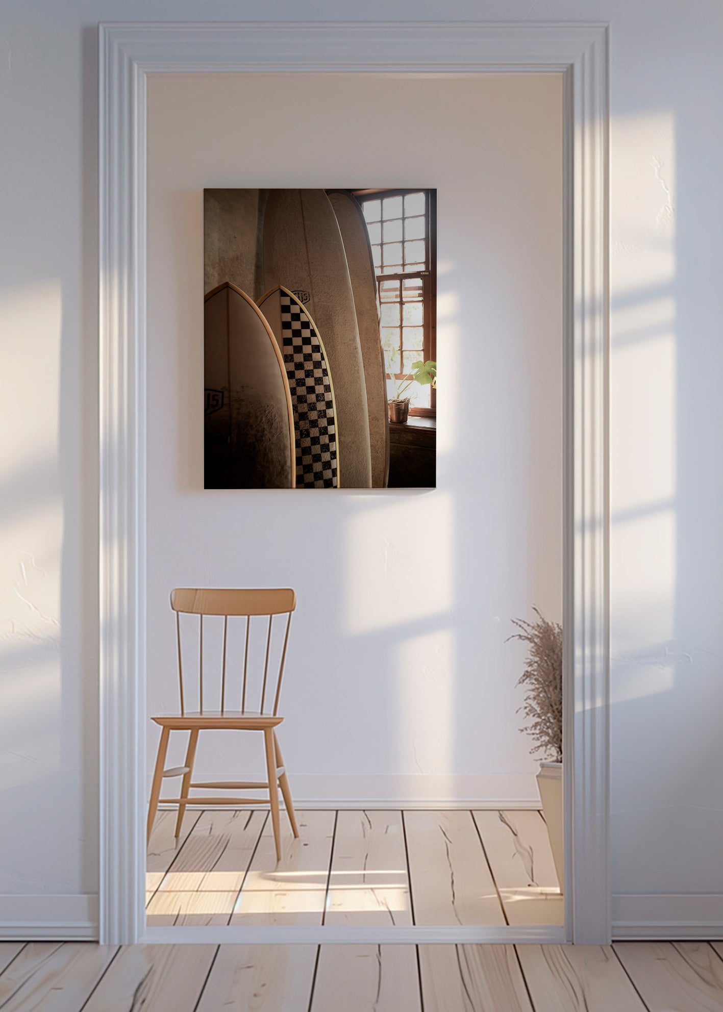 Sportovní obraz s vintage surfovými prkny – Canvas