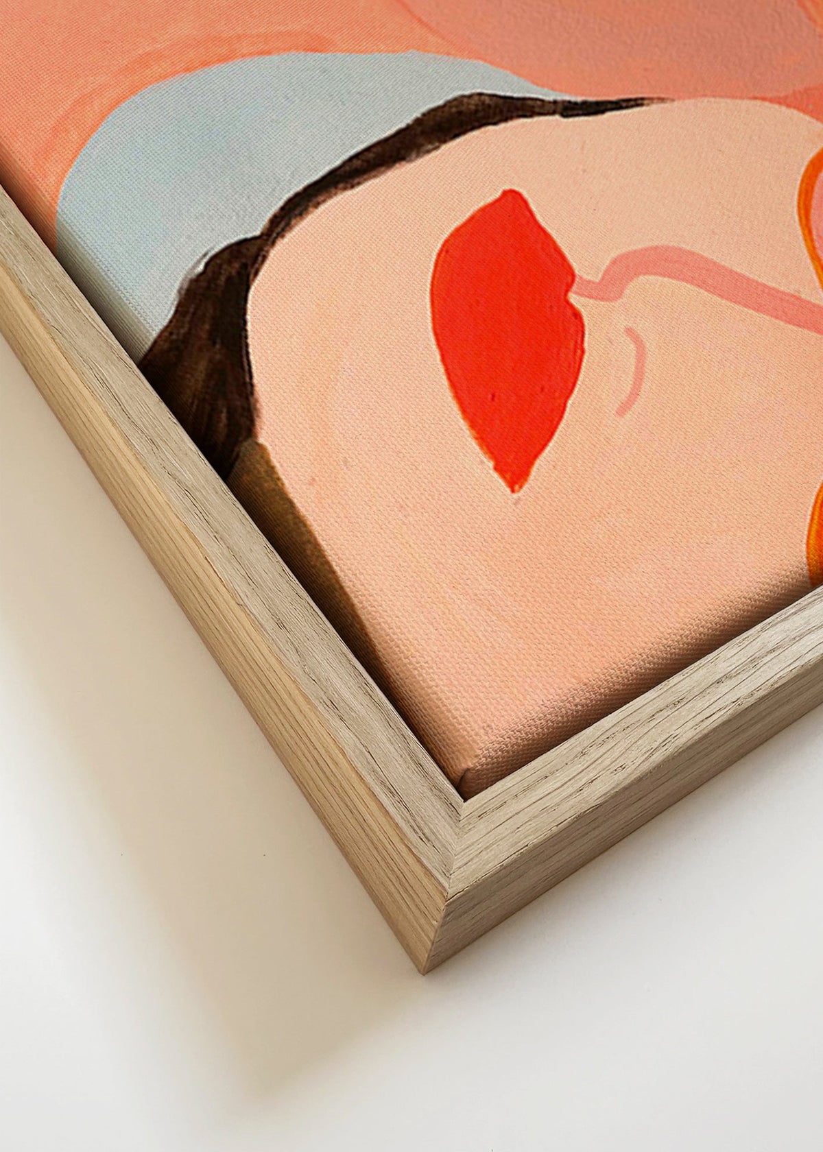 Ilustrace tří barevných tváří – Canvas detail